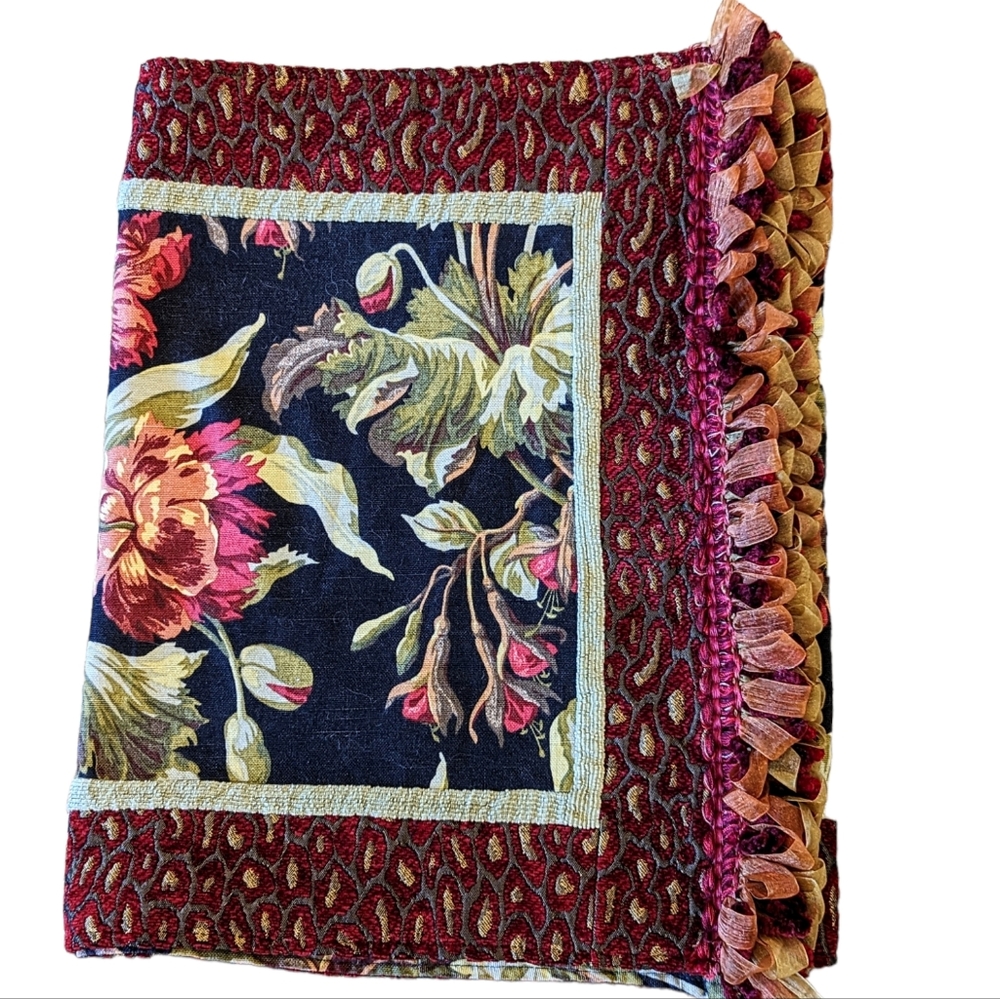 Vintage Tapestry Style Table Runner Floral Tuscan